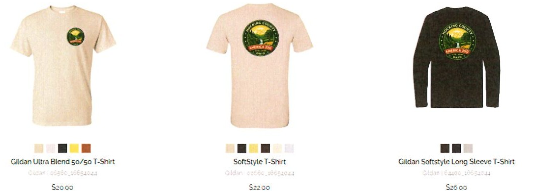 Tshirt styles available from Hawk's Nest